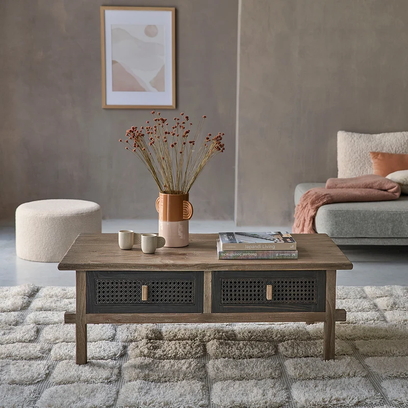 Table basse en bois recyclé massif 110 cm