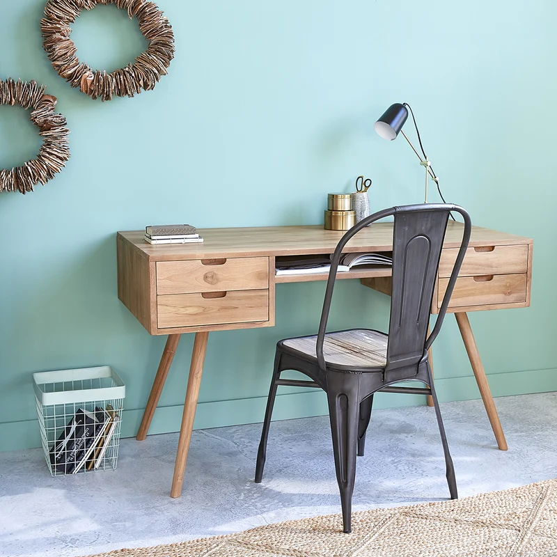 Bureau en teck massif 130 cm