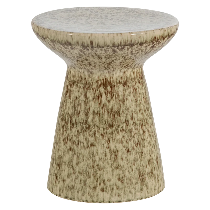 Fleck bijzettafel Ø35 x 45 cm keramiek lichtbruin melange