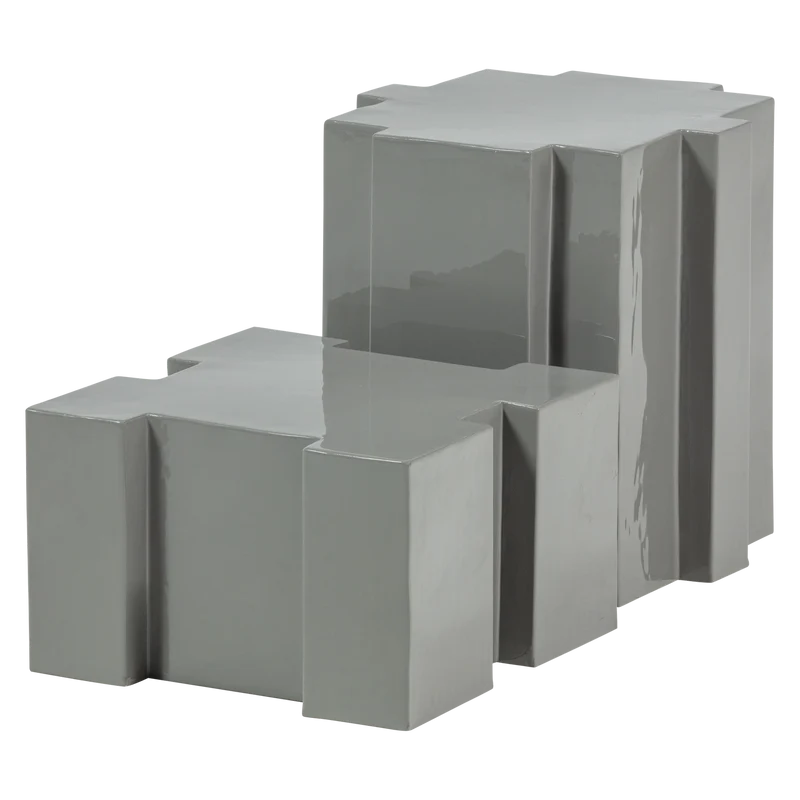 Set v 2 - Jasmir bijzettafels metaal grijs