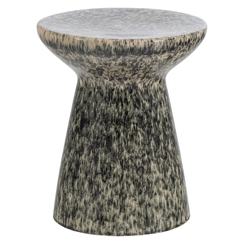 Fleck bijzettafel ø35x45 cm keramiek donkergrijs melange
