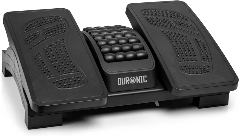 Duronic FT04 Repose-pieds ergonomique | Hauteur ajustable | Rouleaux de massage | Soulage le Stress les Douleurs aux Pieds et réduit la Fatigue | Sous le bureau au travail à la maison