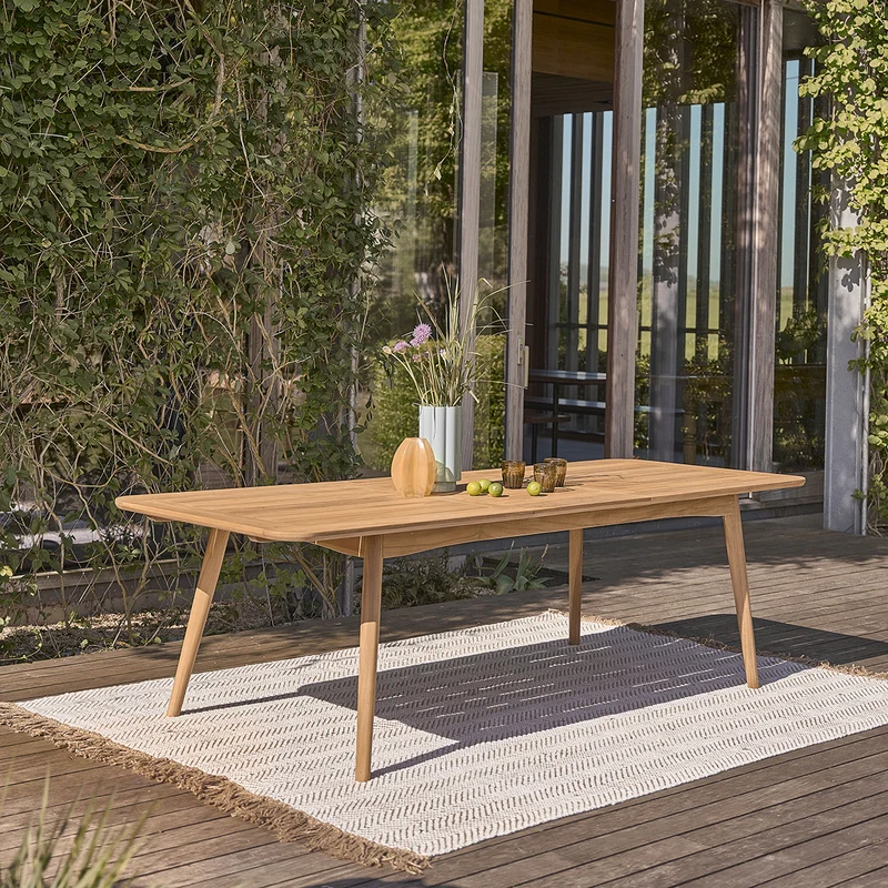 Table de jardin extensible en teck massif 6/8 pers.