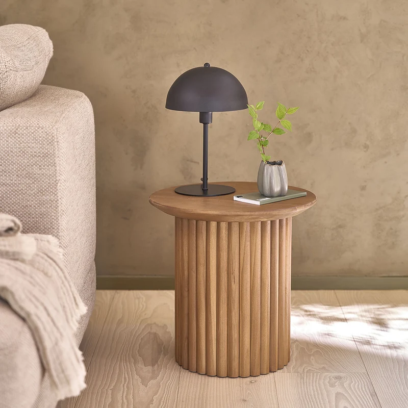Table d'appoint en teck massif ronde