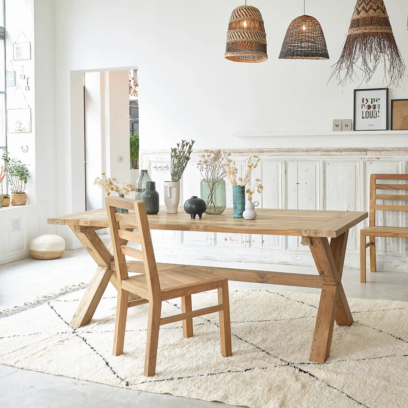 Table en teck massif recyclé 6 pers.