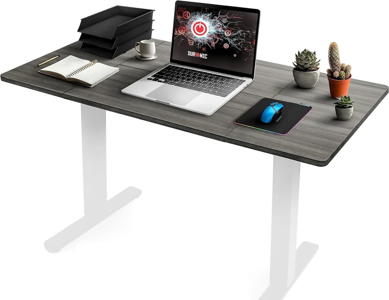 Duronic TT120 GY Plateau pour Bureau Assis Debout de 120 x 60 x 2 cm | Compatible avec la plupart des Structures Assis Debout | Idéal pour Poste de travail à domicile ou bureau