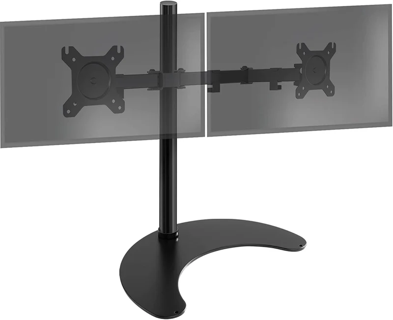 Duronic DM15D2 Support pour 2 écrans sur Socle | Pour Moniteurs de 13 à 27 Pouces | Réglage en Hauteur | Charge maximale de 8 kg par Ecran | VESA 75 100