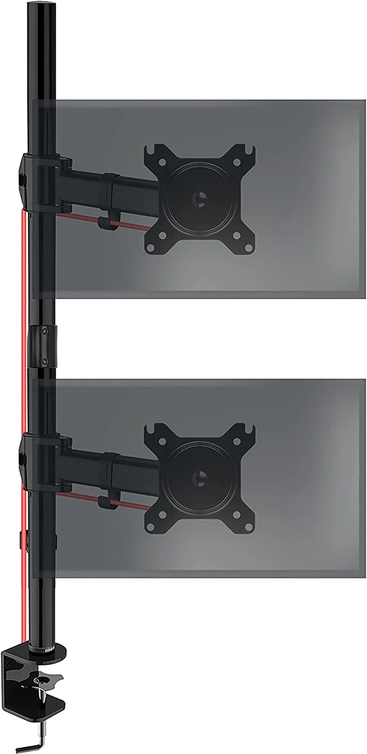 Duronic DMT252VX1 Bras pour Moniteurs d'Ordinateur | Support d'écrans PC double pour Bureau avec Potence de 100 cm | VESA 75 100 | Hauteur Ajustable | Rotatif Inclinable Pivotant avec Extension