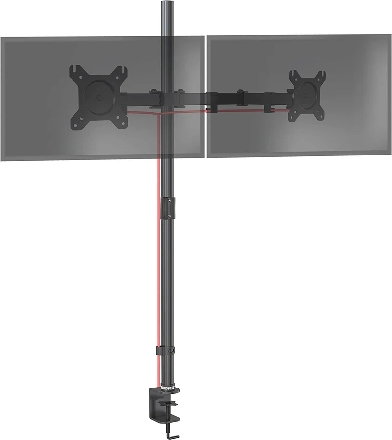 Duronic DMT152 Bras pour 2 Moniteurs d'Ordinateur | Support d'écrans PC articulé pour Bureau avec Potence de 100 cm | VESA 75 100 | Hauteur Ajustable | Rotatif Inclinable Pivotant