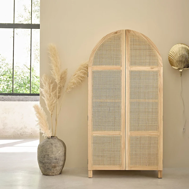 Armoire en mindi massif et cannage 90 cm