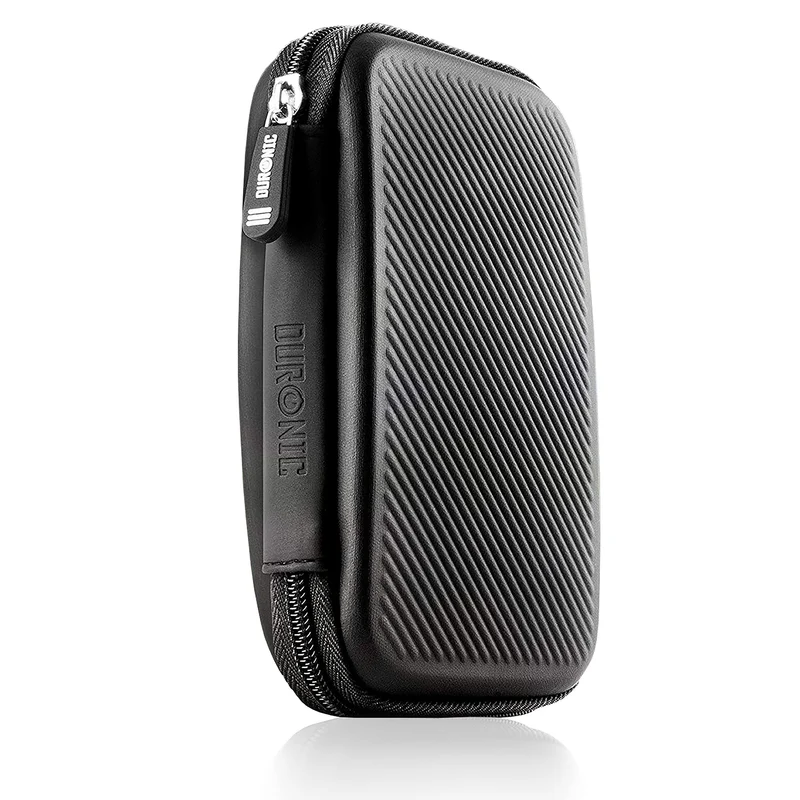 Duronic HDC2 BK Etui pour Disque Dur GPS Batterie Portable Liseuse 11 x 15 cm Housse de Protection semi rigide pour Disque Dur externe EVA Antichoc Léger er Compact Noir