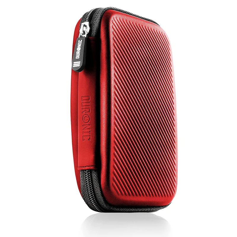 Duronic HDC2 RD Etui pour Disque Dur GPS Batterie Portable Liseuse 11 x 15 cm Housse de Protection semi rigide pour Disque Dur externe EVA Antichoc Léger er Compact Rouge