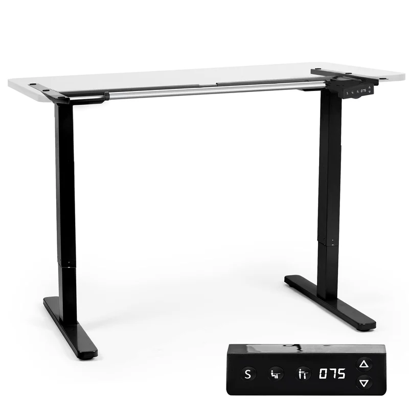 Duronic TM12 BK Bureau Assis-Debout noir | Structure de bureau à hauteur ajustable 71 - 116 cm | Électrique | Sauvegarde des tailles | MAX 80 kg | Station ergonomique | Plateau disponible séparément