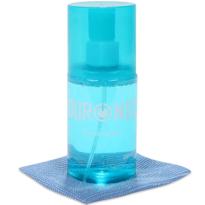 Duronic SCK101 Kit de nettoyage de 200 ml avec tissu en micro fibre Idéal pour nettoyer écran d'ordinateur PC Télévision Mniteur TFT LCD OLED PLASMA Tablette Téléphone