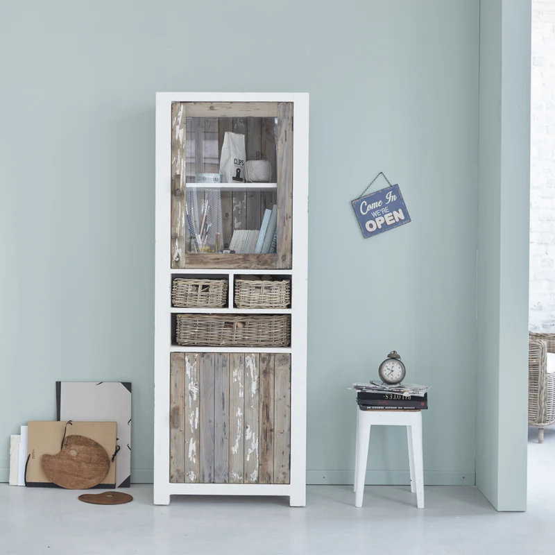 Vaisselier en bois recyclé massif 70 cm