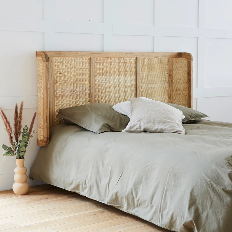 Tête de lit en rotin et mindi massif 160 cm