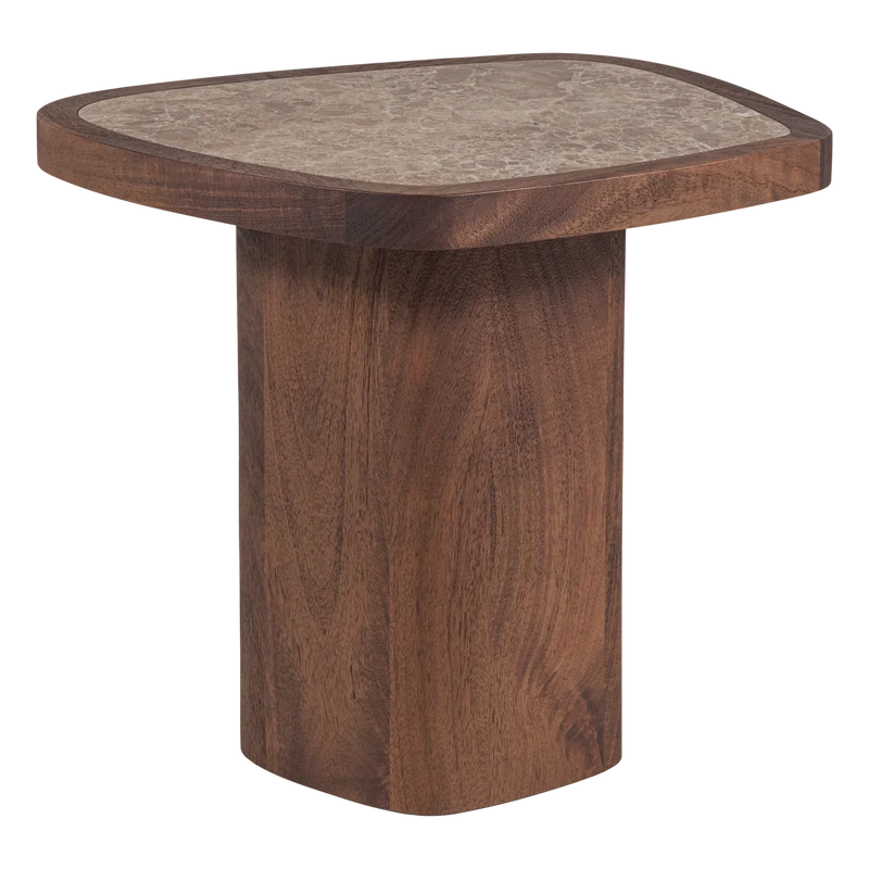 Granu bijzettafel marmer/mangohout bruin