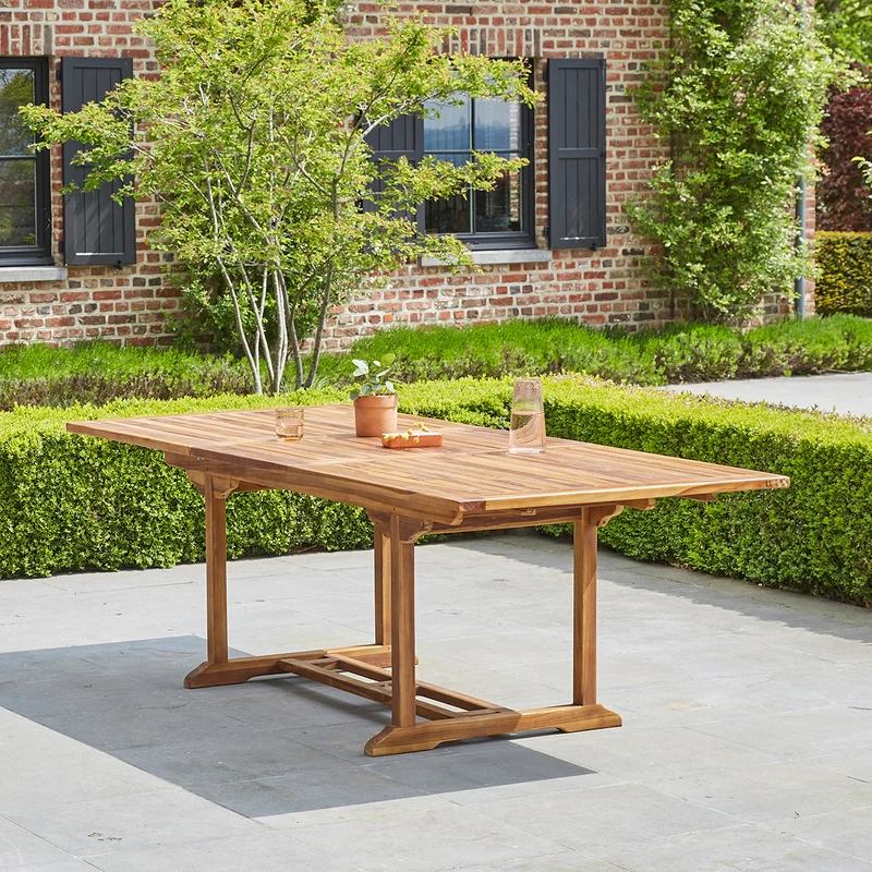 Table de jardin en teck huilé massif extensible 8/10 pers.