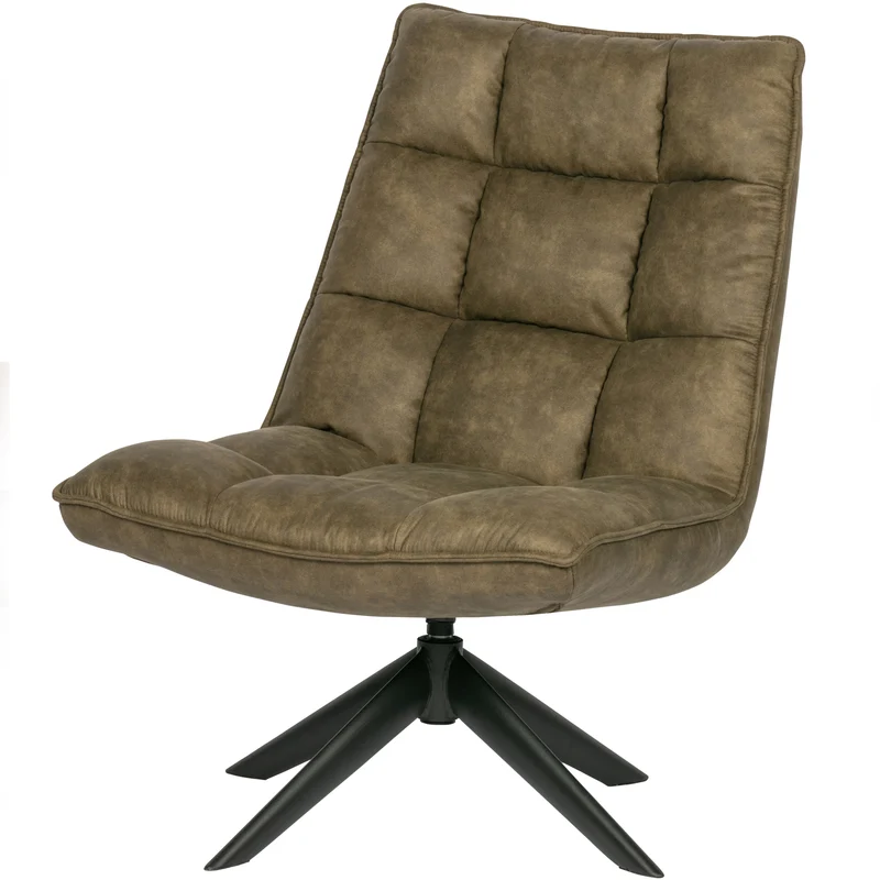 Jouke draaifauteuil leerlook groen