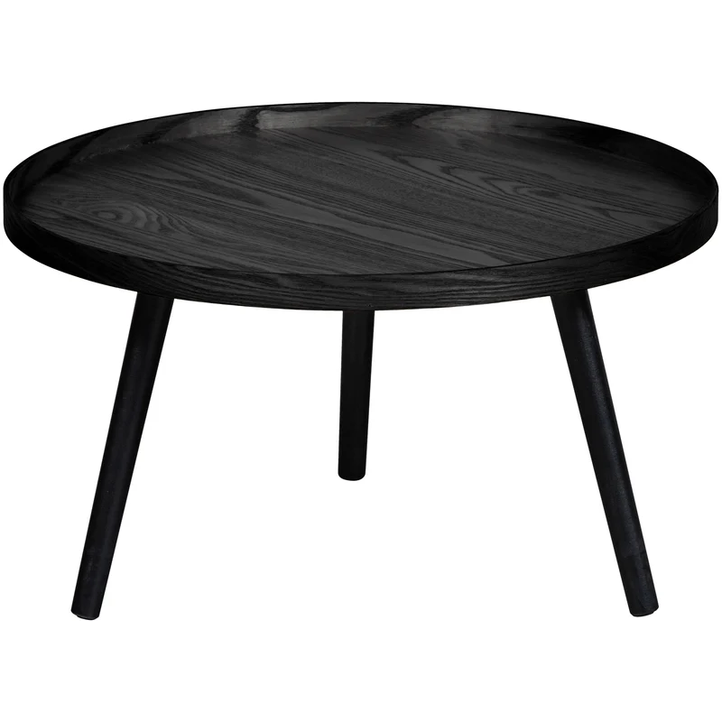 Mesa bijzettafel L hout zwart 34xØ60