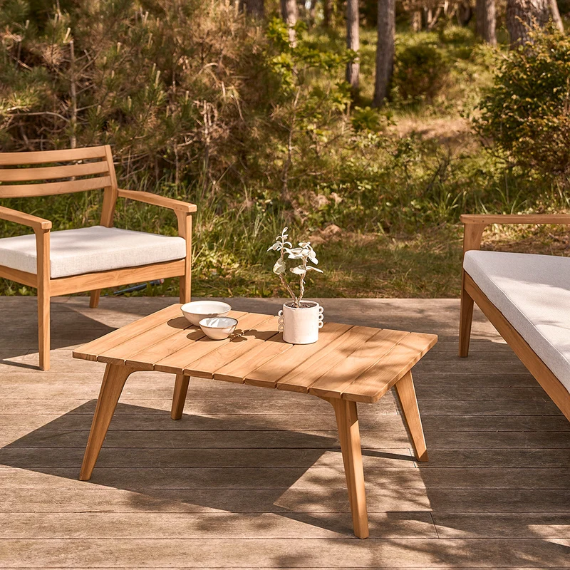 Table basse de jardin en teck massif