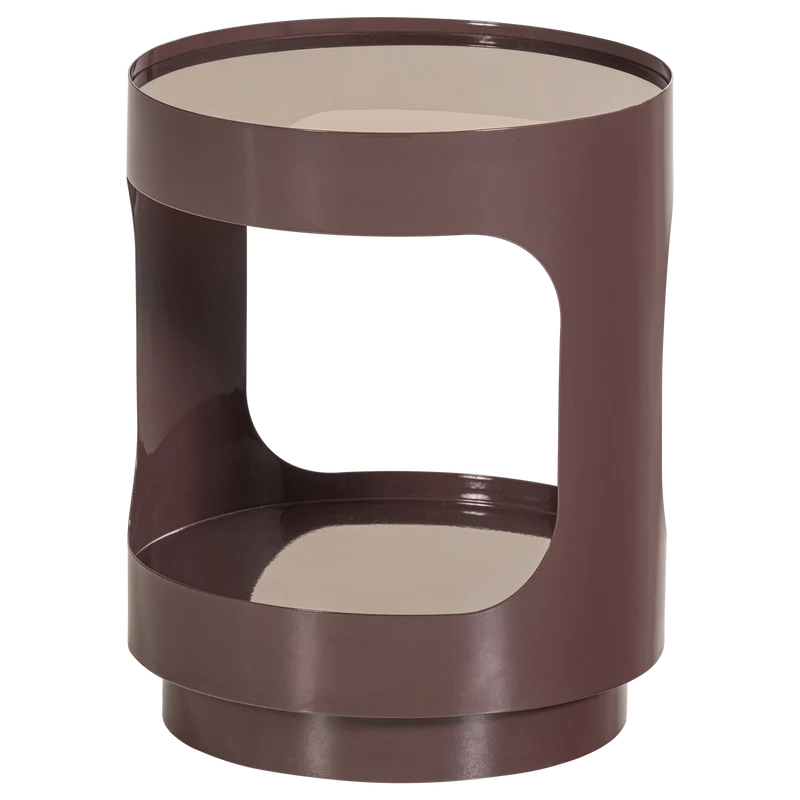 Sero bijzettafel metaal/glas bruin