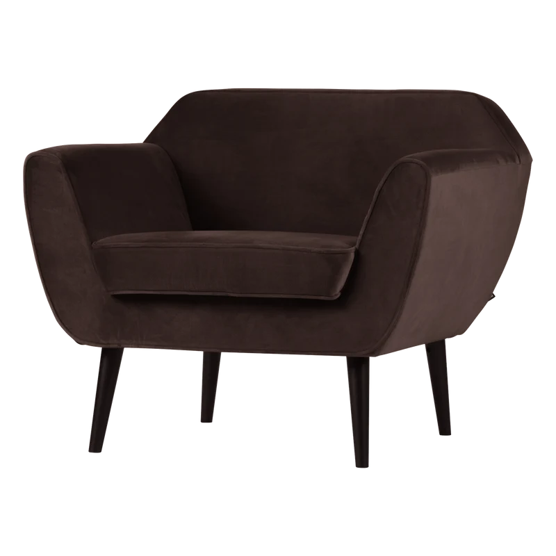 Rocco fauteuil velvet donkerbruin