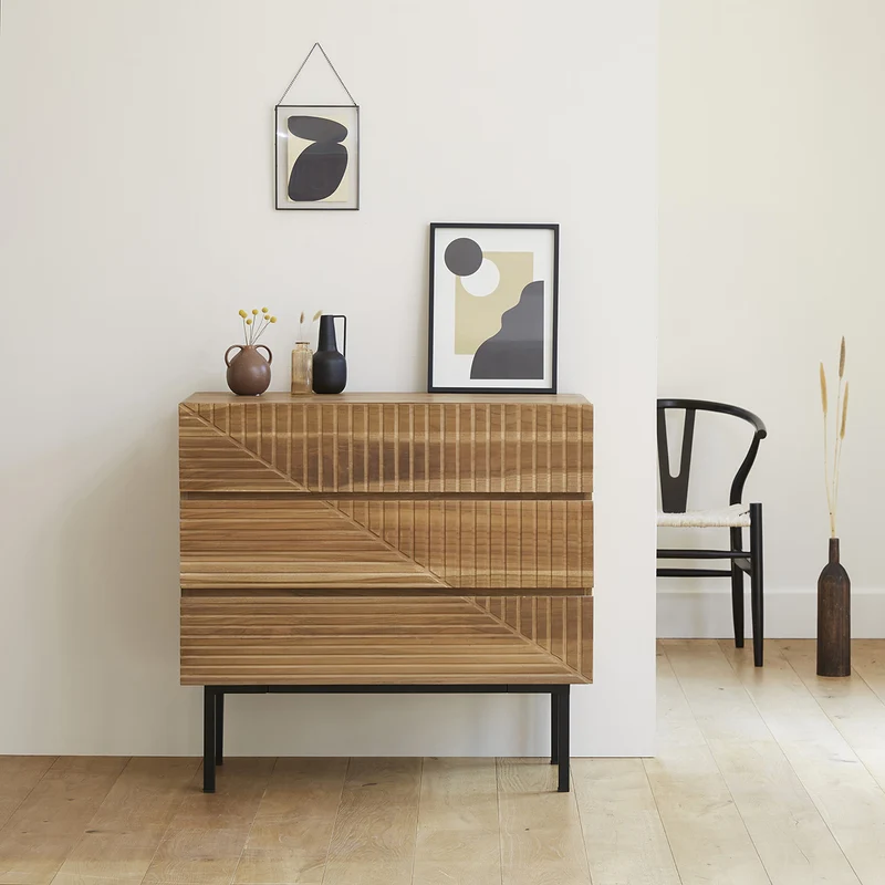 Commode en teck massif 95 cm