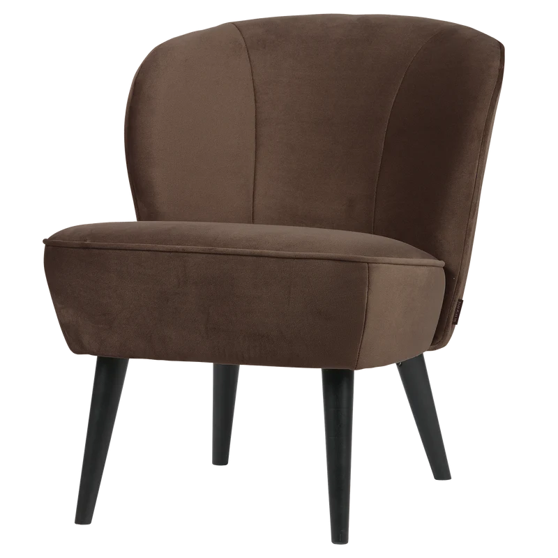 Sara fauteuil velvet donkerbruin
