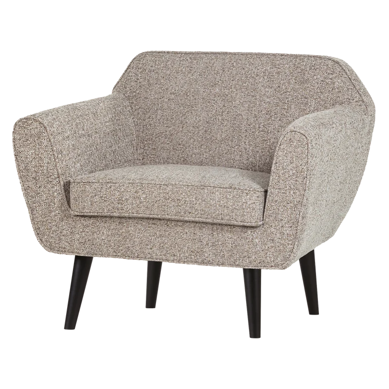 Rocco fauteuil geweven stof bruin melange