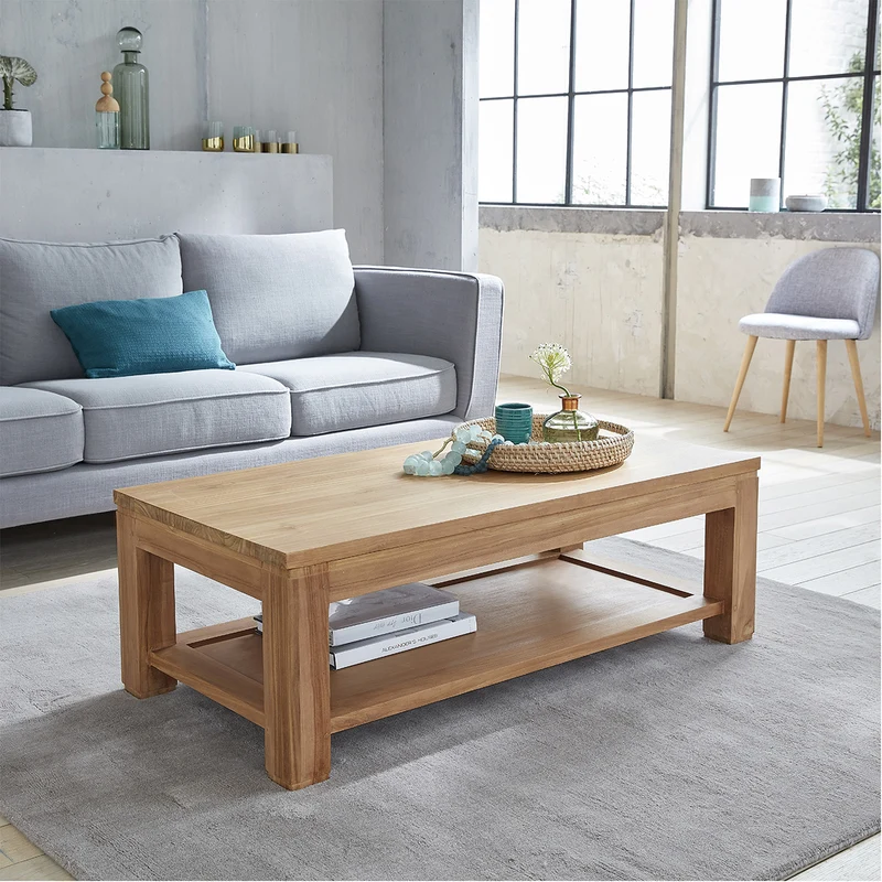 Table basse en teck massif 120 cm