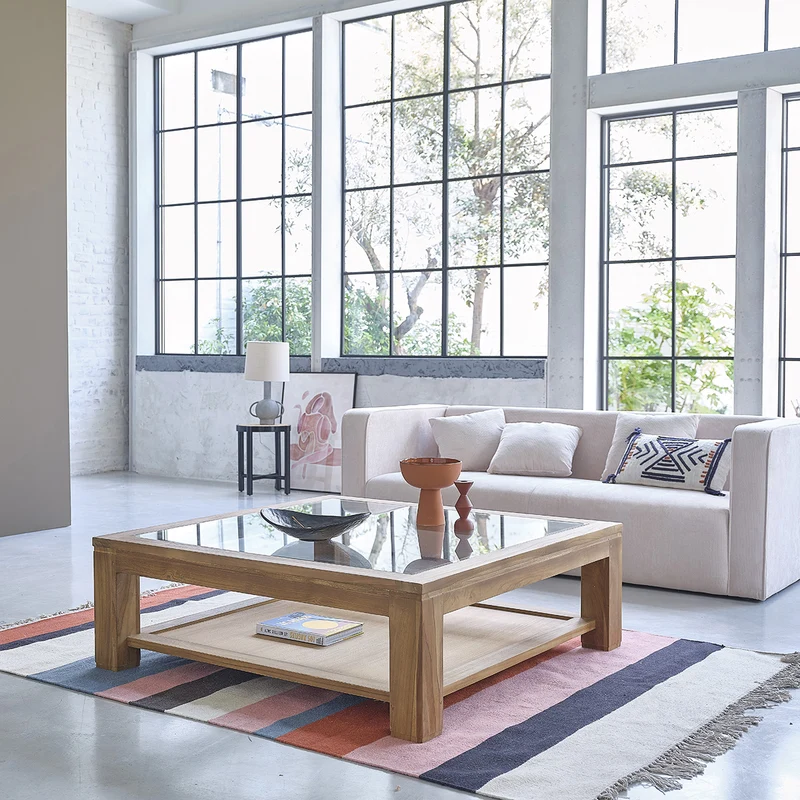 Table basse en teck massif 120 cm
