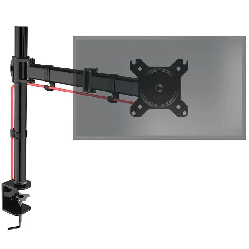 Duronic DM251X3 BK Support d'écran à Pince pour Bureau - Hauteur Ajustable - Rotatif/Inclinable/Pivotable-Compatibilité Universelle avec Moniteur d'Ordinateur LCD/LED VESA 75/100-2 Extensions