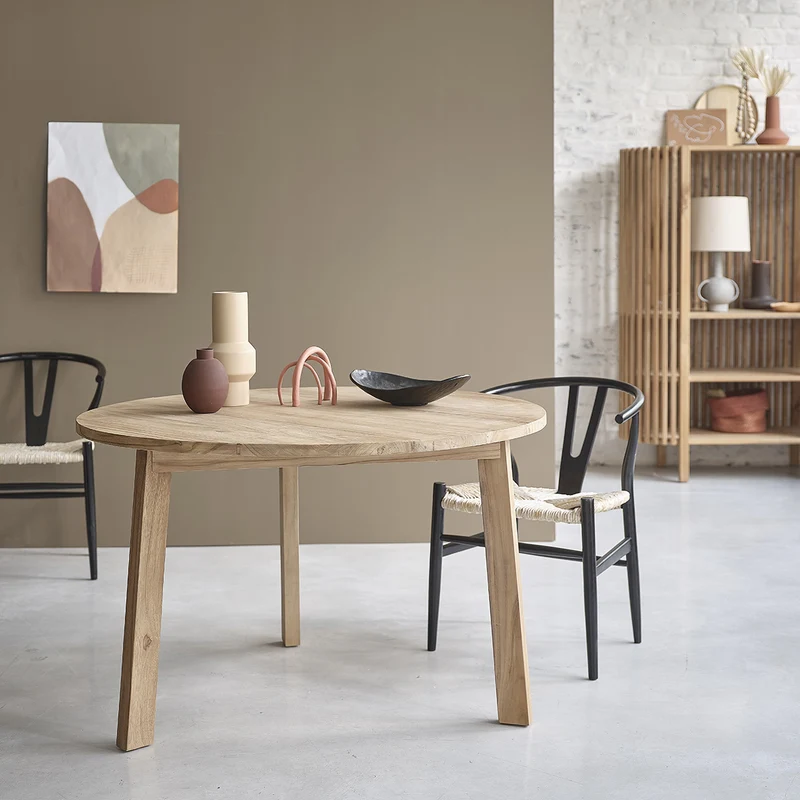 Table en teck massif ronde 4 pers.