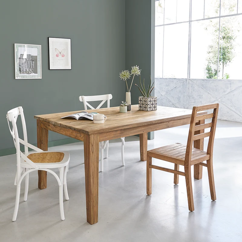 Table en teck massif recyclé extensible 12 pers.
