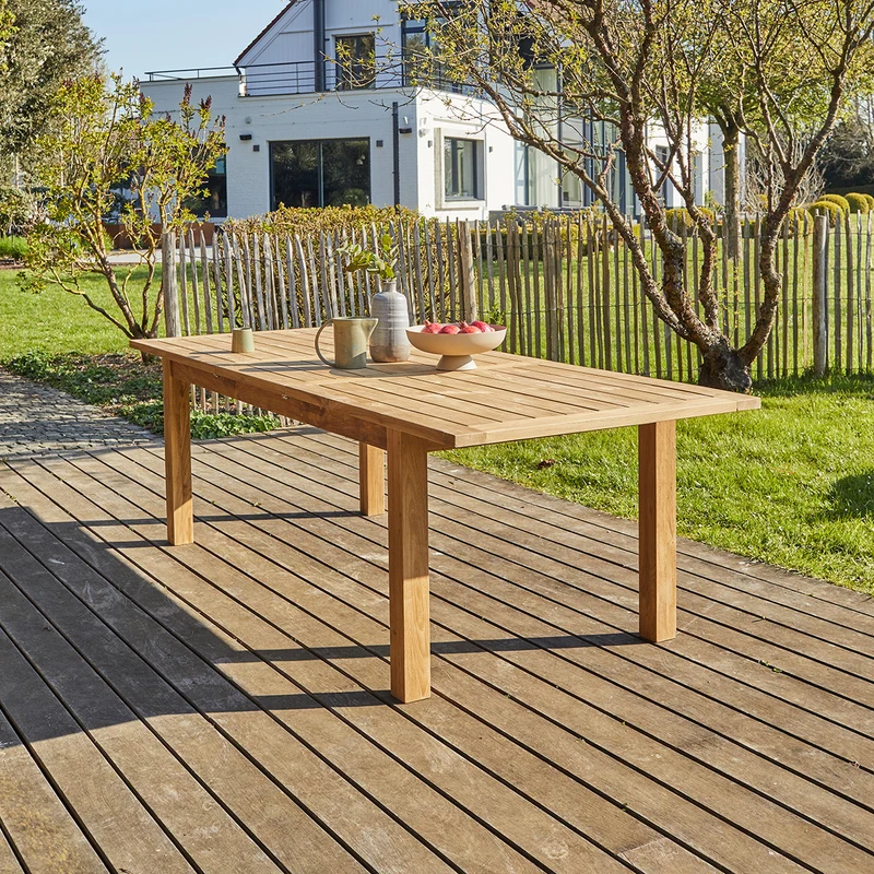 Table de jardin en teck massif recyclé extensible 8/10 pers.