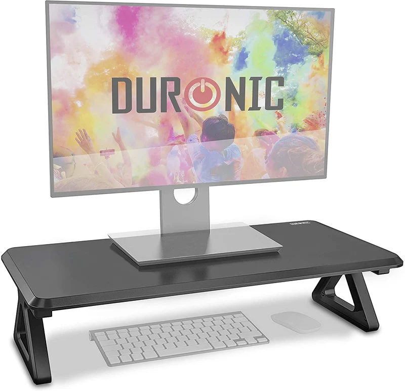 Duronic DM06-1 BK Support pour Moniteur en MDF 62 x 30 cm Rehausseur d’écran d’Ordinateur Portable LCD LED TV Permet de rehausser de 15 cm Espace de Travail Ergonomique avec Rangement