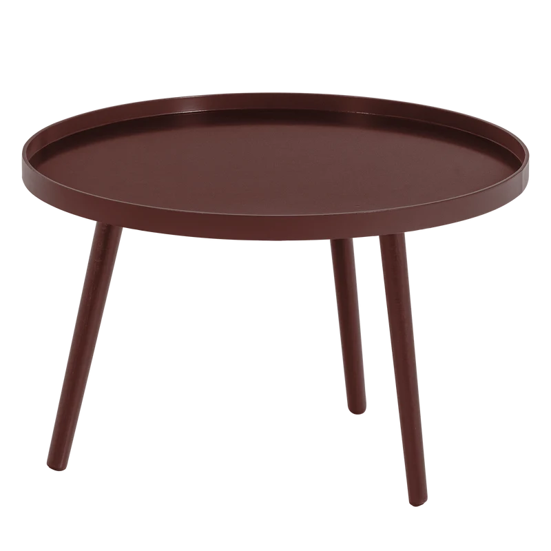 Mesa bijzettafel L 34xø60 cm hout bordeauxrood