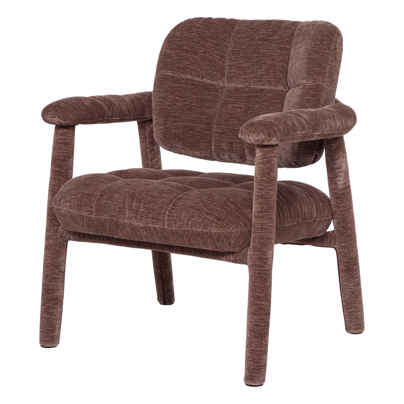 Loom fauteuil chenille structuur oudroze