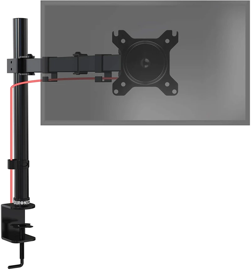 Duronic DM151X3 Support d’écran de PC à Pince pour Bureau | Hauteur Ajustable | Rotatif / Inclinable / Pivotable | Compatibilité avec Moniteurs VESA 75/100 | 2 Extensions | Passes câbles inclus