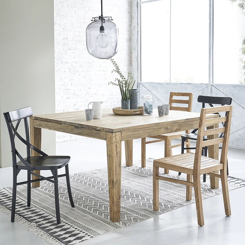 Table en teck massif recyclé extensible 12 pers.