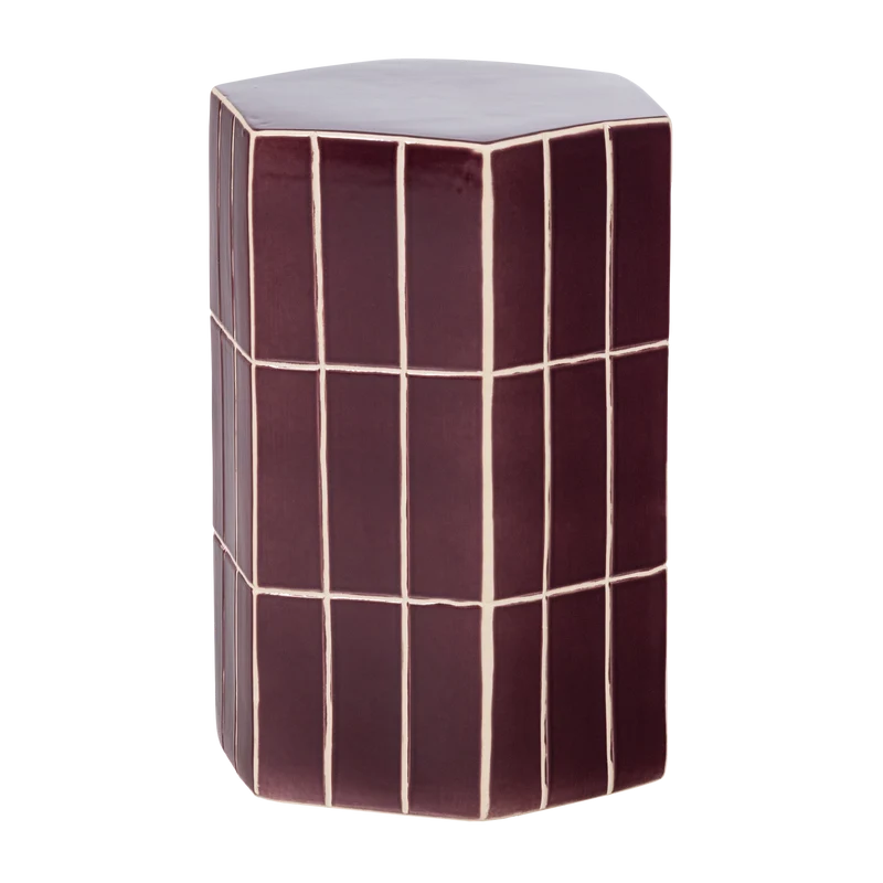 Plu decoratieve bijzettafel 42 x 30 x 26 cm keramiek paars