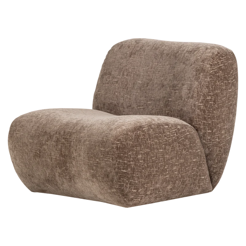 Nomu fauteuil craquelé velvet lichtbruin