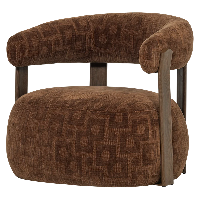 Foon fauteuil 3D structuurstof bruin