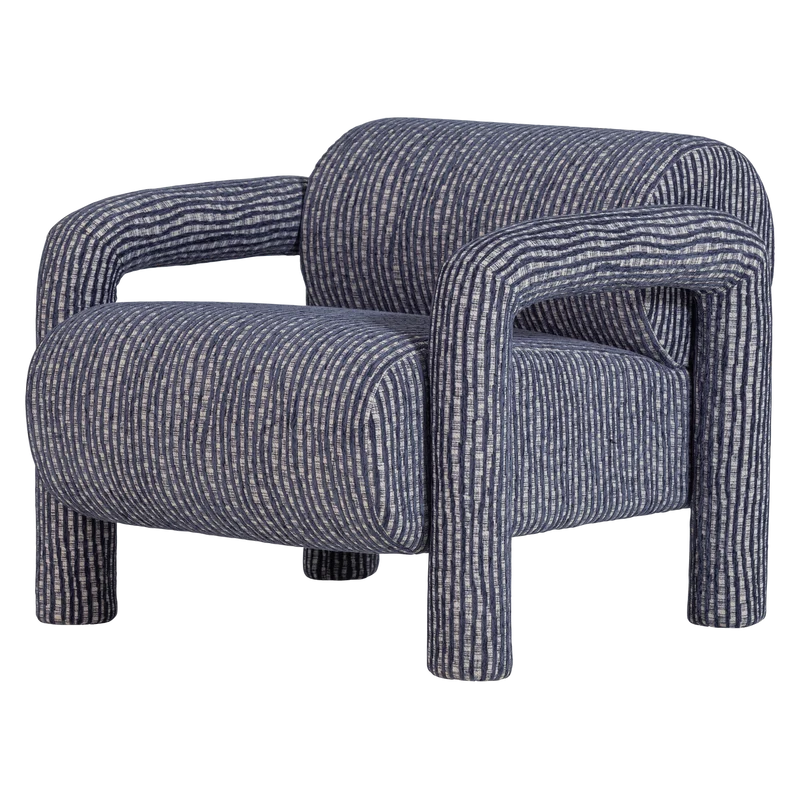 Lenny fauteuil met dessin grijsblauw