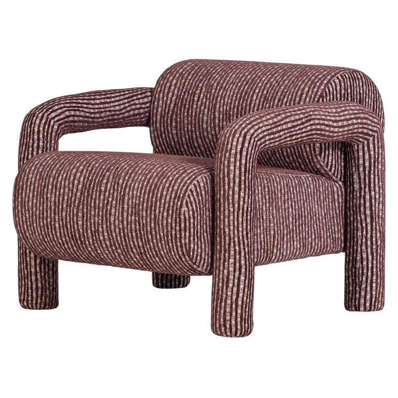 Lenny fauteuil met dessin bordeauxrood