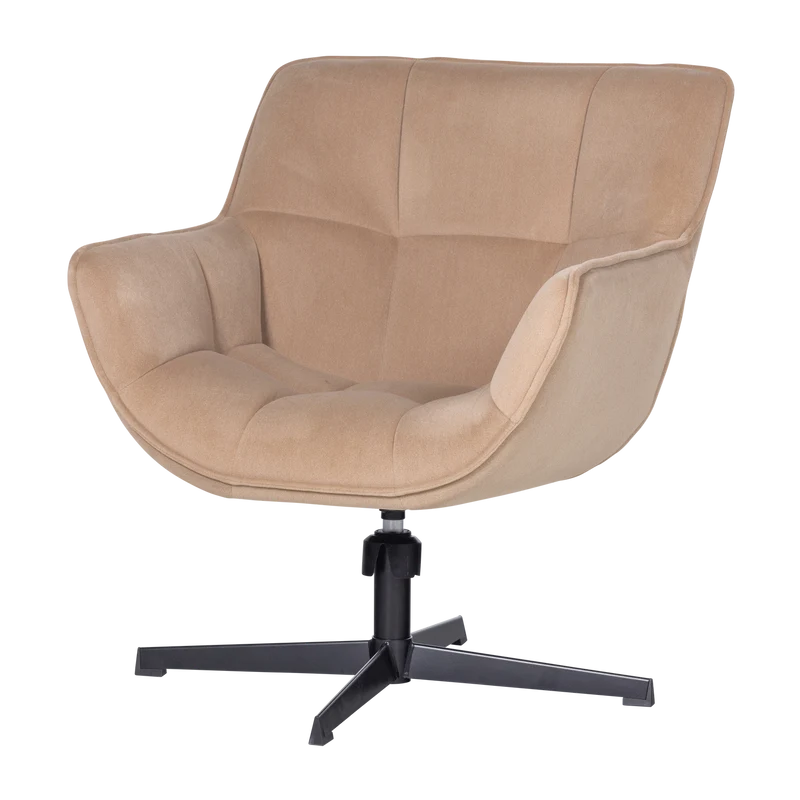 Wibo draaifauteuil mat velvet zand