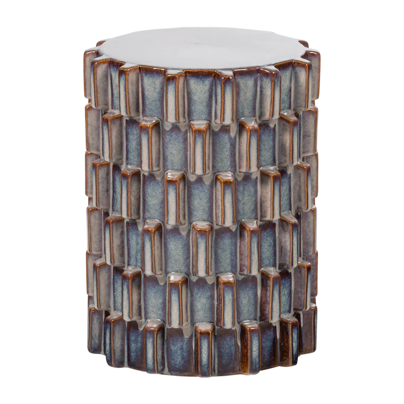 Axu decoratieve bijzettafel ø35x45 cm keramiek grijsblauw
