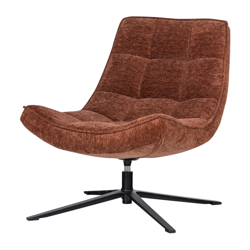 Maudi draaifauteuil chenille structuur bruin