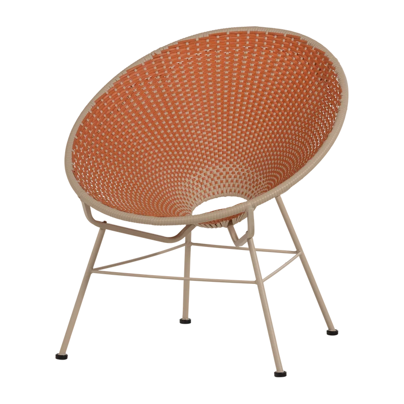 Kazoun tuin loungestoel wicker oranje